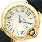 カルティエ Cartier バロンブルー SM W6900156 シルバー K18YG/革ベルト（社外品） クオーツ レディース 腕時計