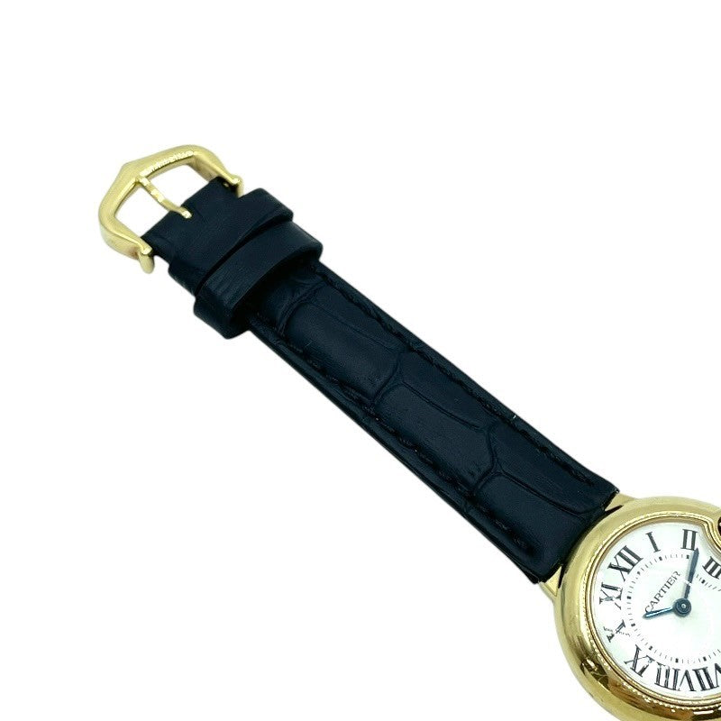 カルティエ Cartier バロンブルー SM W6900156 シルバー K18YG/革ベルト（社外品） クオーツ レディース 腕時計