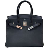 エルメス HERMES バーキン30 W刻 ブラック/SV金具 トゴ レディース ハンドバッグ
