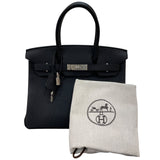 エルメス HERMES バーキン30 W刻 ブラック/SV金具 トゴ レディース ハンドバッグ