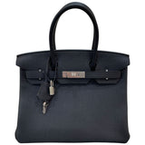 エルメス HERMES バーキン30 W刻 ブラック/SV金具 トゴ レディース ハンドバッグ