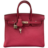 エルメス HERMES バーキン25 U刻 ルージュグレナ/シルバー金具 トリヨン レディース ハンドバッグ