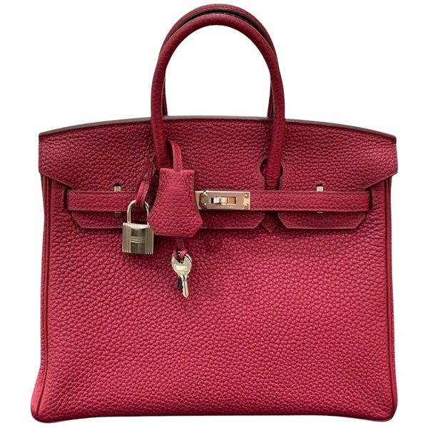 エルメス HERMES バーキン25 U刻 ルージュグレナ/シルバー金具 トリヨン レディース ハンドバッグ
