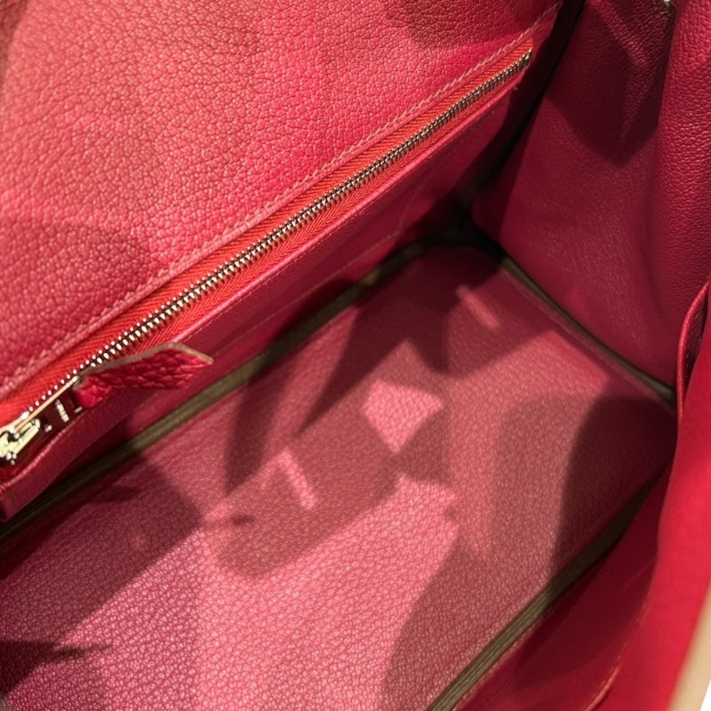 エルメス HERMES バーキン25 U刻 ルージュグレナ/シルバー金具 トリヨン レディース ハンドバッグ