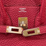 エルメス HERMES バーキン25 U刻 ルージュグレナ/シルバー金具 トリヨン レディース ハンドバッグ
