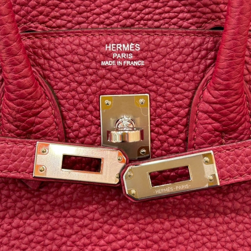 エルメス HERMES バーキン25 U刻 ルージュグレナ/シルバー金具 トリヨン レディース ハンドバッグ