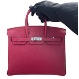 エルメス HERMES バーキン25 U刻 ルージュグレナ/シルバー金具 トリヨン レディース ハンドバッグ