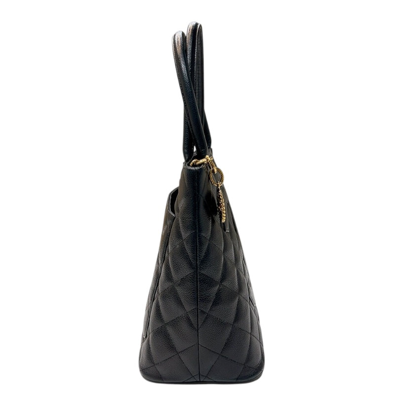 シャネル CHANEL 復刻トート A01804 ブラック ゴールド金具 キャビア 