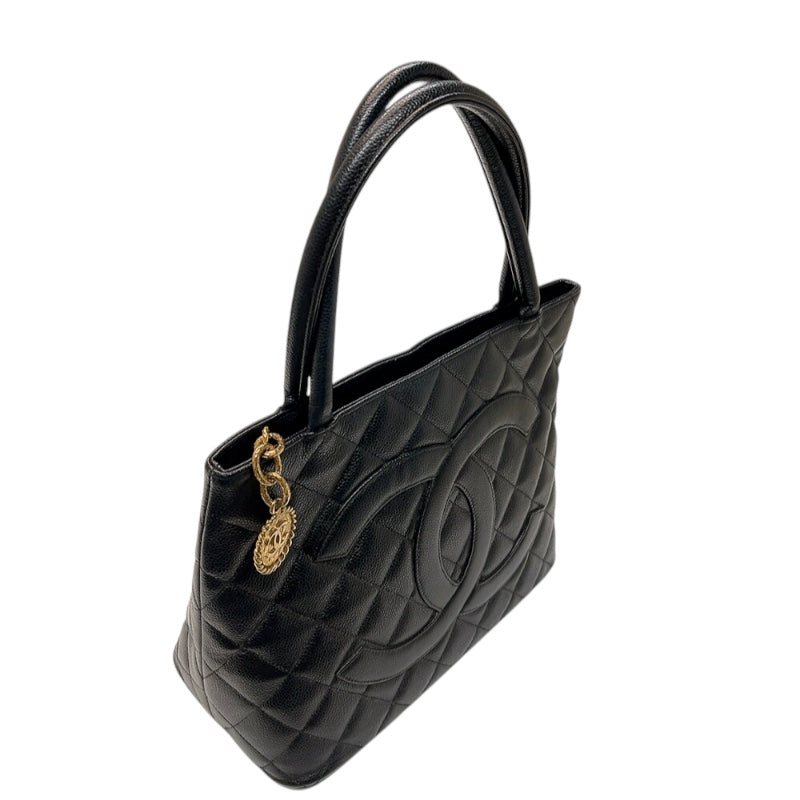 シャネル CHANEL 復刻トート A01804 ブラック ゴールド金具 キャビア 