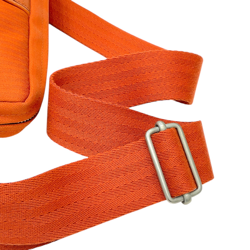 エルメス HERMES アカプルコ ポシェット サンチュール オレンジ シルバー金具 トワルシェブロン/レザー ユニセックス ボディバッグ
