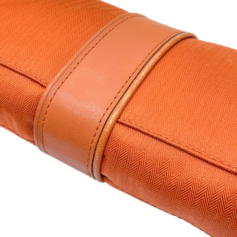 エルメス HERMES アカプルコ ポシェット サンチュール オレンジ シルバー金具 トワルシェブロン/レザー ユニセックス ボディバッグ