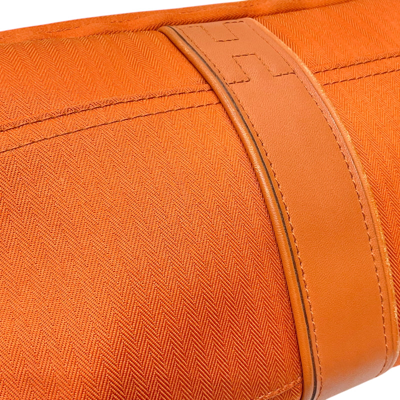 エルメス HERMES アカプルコ ポシェット サンチュール オレンジ シルバー金具 トワルシェブロン/レザー ユニセックス ボディバッグ