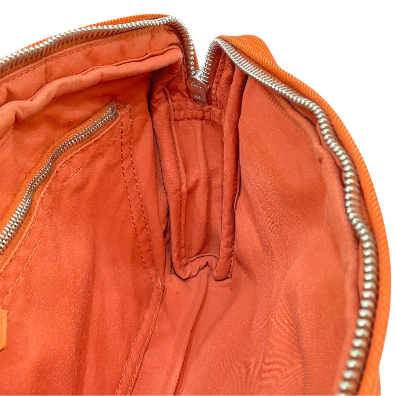 エルメス HERMES アカプルコ ポシェット サンチュール オレンジ シルバー金具 トワルシェブロン/レザー ユニセックス ボディバッグ