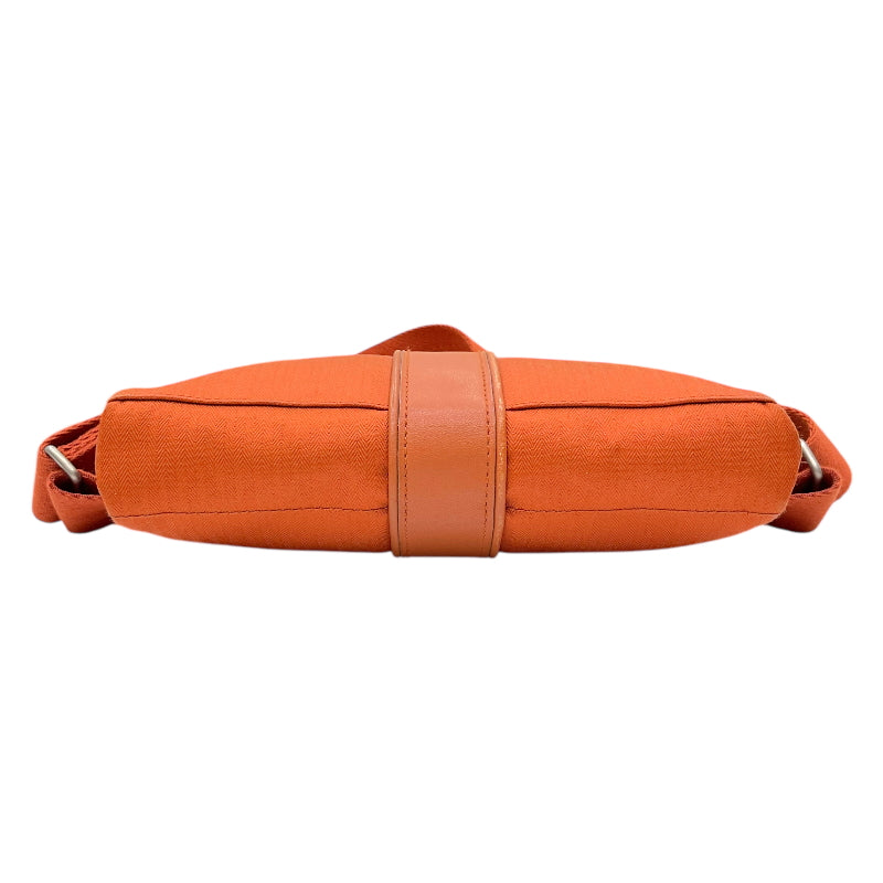 エルメス HERMES アカプルコ ポシェット サンチュール オレンジ シルバー金具 トワルシェブロン/レザー ユニセックス ボディバッグ