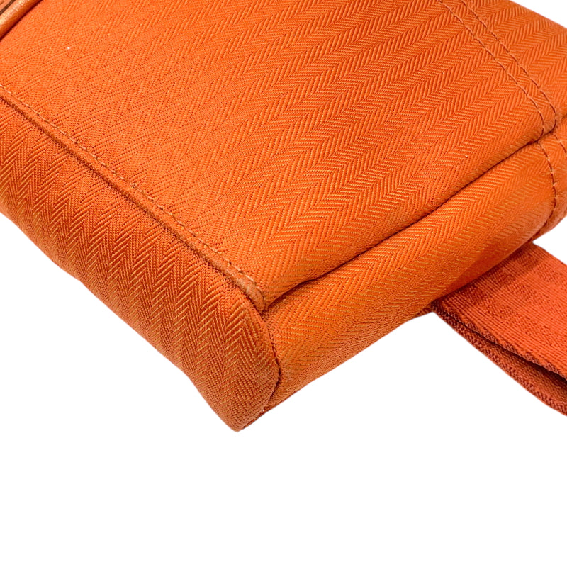 エルメス HERMES アカプルコ ポシェット サンチュール オレンジ シルバー金具 トワルシェブロン/レザー ユニセックス ボディバッグ