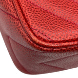シャネル CHANEL ココマーク フリンジ ショルダーバッグ レッド ゴールド金具 キャビアスキン レディース ショルダーバッグ