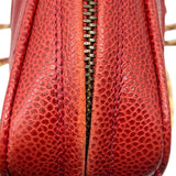 シャネル CHANEL ココマーク フリンジ ショルダーバッグ レッド ゴールド金具 キャビアスキン レディース ショルダーバッグ