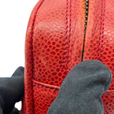 シャネル CHANEL ココマーク フリンジ ショルダーバッグ レッド ゴールド金具 キャビアスキン レディース ショルダーバッグ