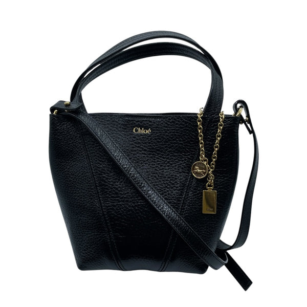 クロエ Chloe スピンスモールトートバッグ ブラック カーフ レディース ショルダーバッグ