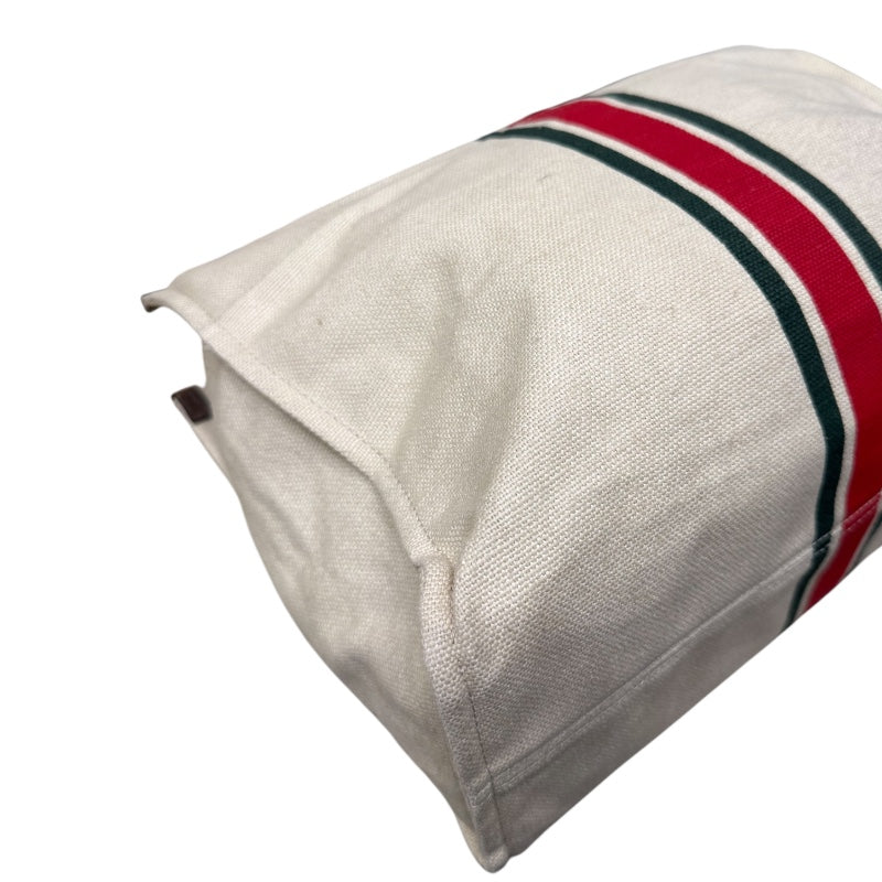 グッチ GUCCI シェリーライン　フォールダブル　スモールトート ベージュ キャンバス　レザー ユニセックス ハンドバッグ