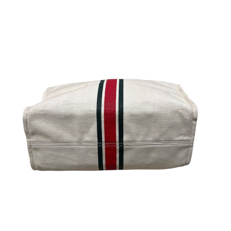 グッチ GUCCI シェリーライン　フォールダブル　スモールトート ベージュ キャンバス　レザー ユニセックス ハンドバッグ
