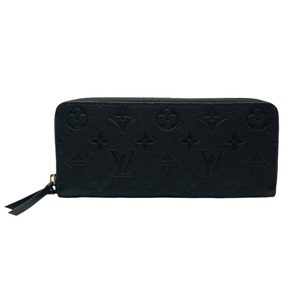 ルイ・ヴィトン LOUIS VUITTON ポルトフォイユ・クレマンス M60171 ブラック　ゴールド金具 モノグラム・アンプラント レディース 長財布