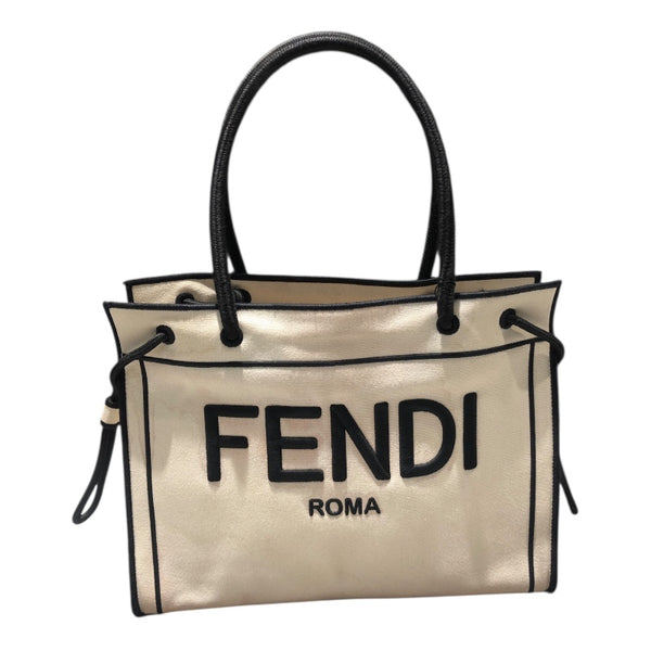 フェンディ FENDI ROMAショッパーミディアム 8BH378 アイボリー キャンバス レディース トートバッグ