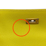 エルメス HERMES ケリー25 外縫い D刻印 ライム シルバー金具 ヴォーエプソン レディース ショルダーバッグ
