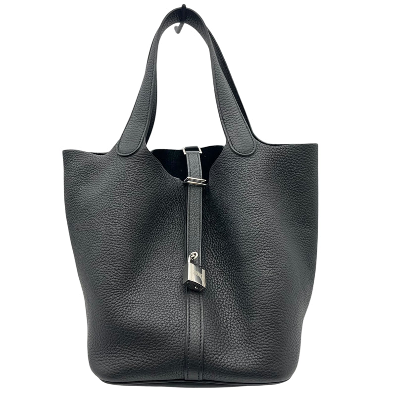 エルメス HERMES ピコタンロック MM C刻印 ブラック シルバー金具 トリヨン レディース ハンドバッグ
