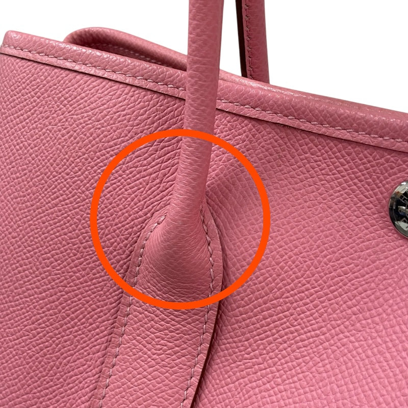 エルメス HERMES ガーデンパーティTPM U刻 ローズコンフェッティ シルバー金具 ヴォーエプソン レディース ハンドバッグ