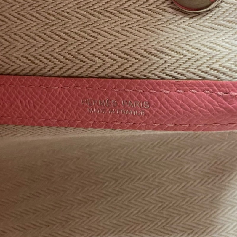 エルメス HERMES ガーデンパーティTPM U刻 ローズコンフェッティ シルバー金具 ヴォーエプソン レディース ハンドバッグ