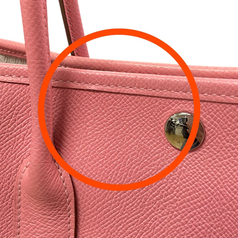 エルメス HERMES ガーデンパーティTPM U刻 ローズコンフェッティ シルバー金具 ヴォーエプソン レディース ハンドバッグ