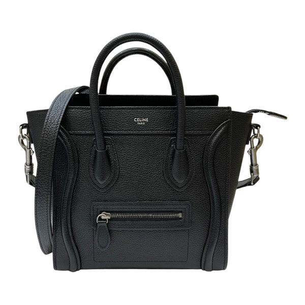 セリーヌ CELINE ラゲージ ナノショッパー 189243 ブラック ドラムドカーフスキン レディース ハンドバッグ