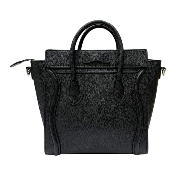 セリーヌ CELINE ラゲージ ナノショッパー 189243 ブラック ドラムドカーフスキン レディース ハンドバッグ