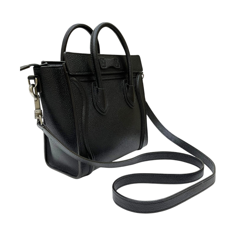 セリーヌ CELINE ラゲージ ナノショッパー 189243 ブラック ドラムドカーフスキン レディース ハンドバッグ