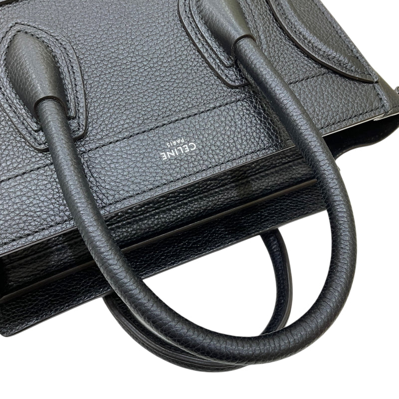 セリーヌ CELINE ラゲージ ナノショッパー 189243 ブラック ドラムドカーフスキン レディース ハンドバッグ