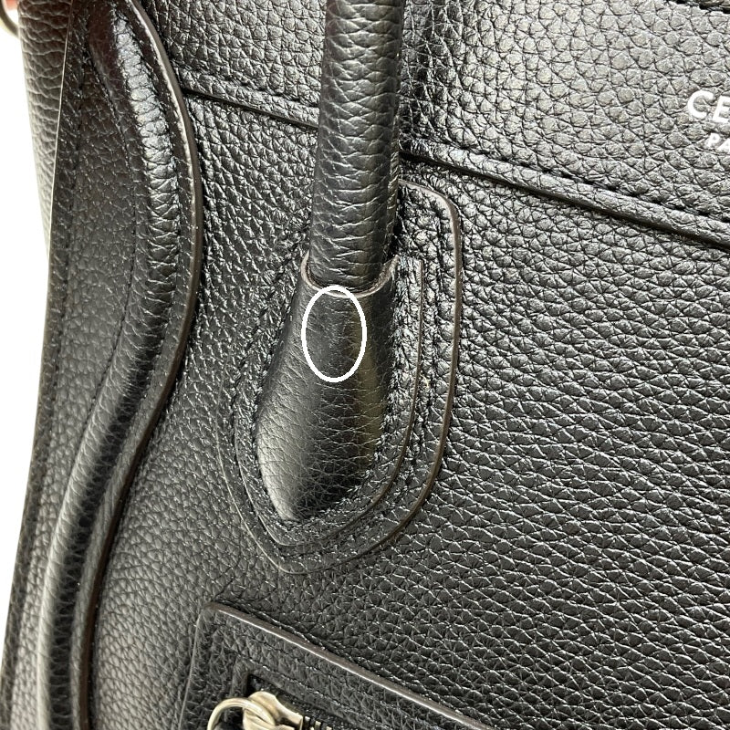 セリーヌ CELINE ラゲージ ナノショッパー 189243 ブラック ドラムドカーフスキン レディース ハンドバッグ