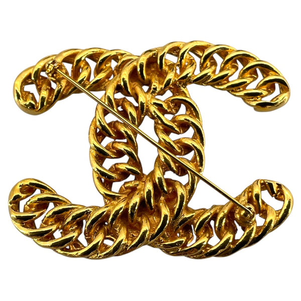 シャネル CHANEL デカココ チェーンブローチ ゴールド GP/GD アクセサリー