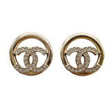 シャネル CHANEL A22　ココマークサークルピアス ゴールド メタル/ストラス アクセサリー