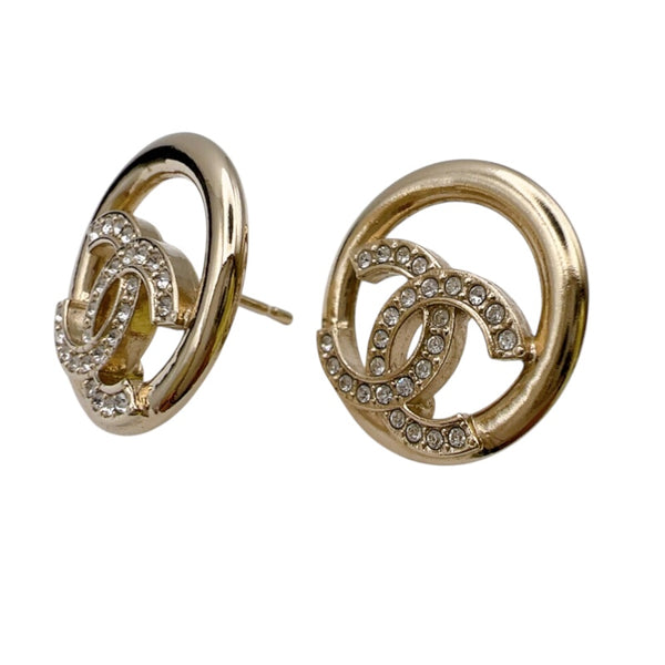 シャネル CHANEL A22　ココマークサークルピアス ゴールド メタル/ストラス アクセサリー