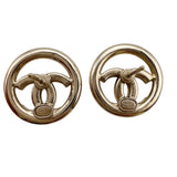 シャネル CHANEL A22　ココマークサークルピアス ゴールド メタル/ストラス アクセサリー