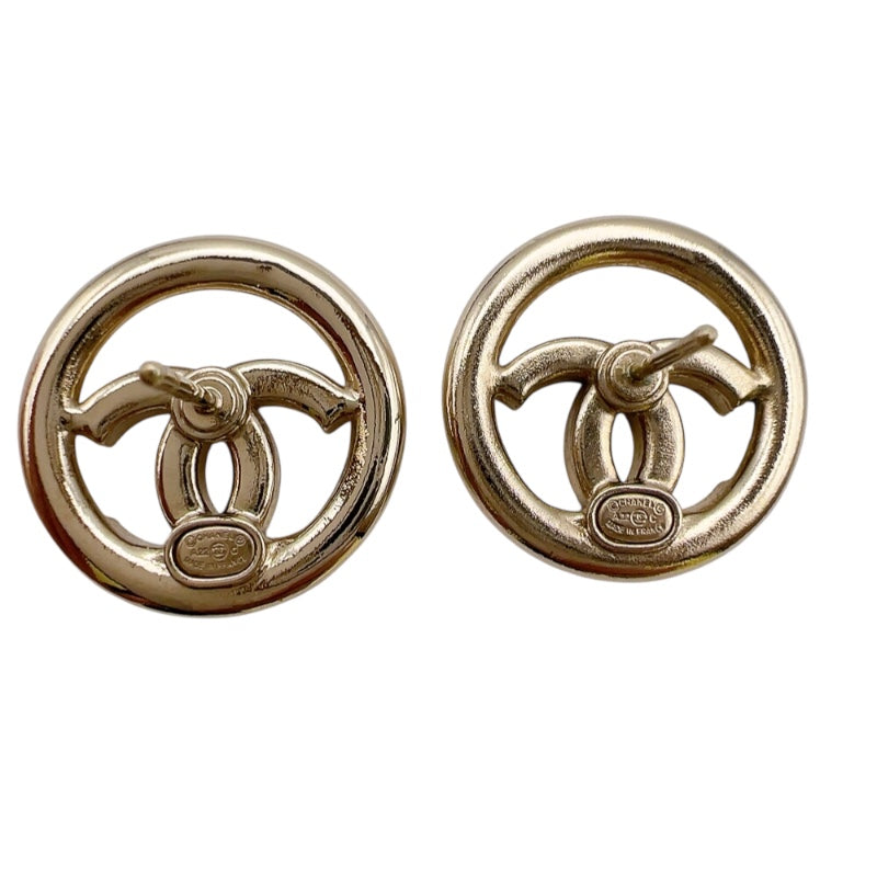 シャネル CHANEL A22　ココマークサークルピアス ゴールド メタル/ストラス アクセサリー