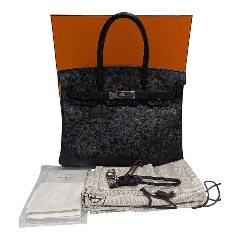 エルメス HERMES バーキン30 □K刻印　(2007年製) ブラック シルバー金具 ヴォーエプソン レディース ハンドバッグ