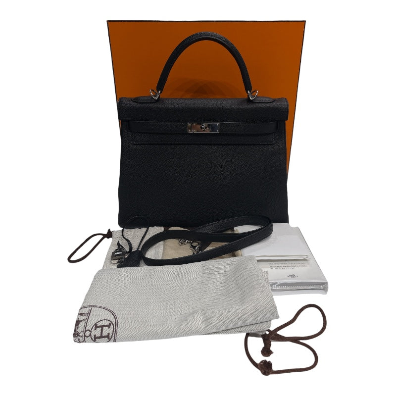 エルメス HERMES ケリー32内縫い Y刻印　(2020年製) ブラック　シルバー金具 トゴ レディース ハンドバッグ