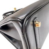 エルメス HERMES バーキン25  U刻印 (2022年製) ブラック ゴールド金具 タデラクト レディース ハンドバッグ