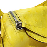 エルメス HERMES リンディミニ  Z刻印 (2021年製) ジョーヌシトロン シルバー金具 オーストリッチ レディース ショルダーバッグ