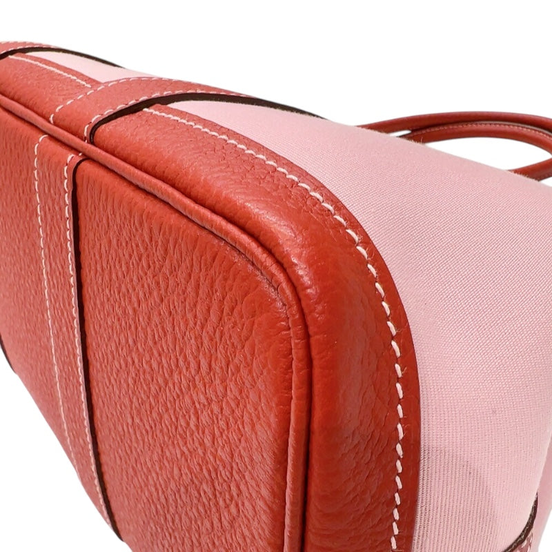 エルメス HERMES ガーデンパーティーTPM T刻印　(2015年製) ピンク　シルバー金具 トワル レディース ハンドバッグ