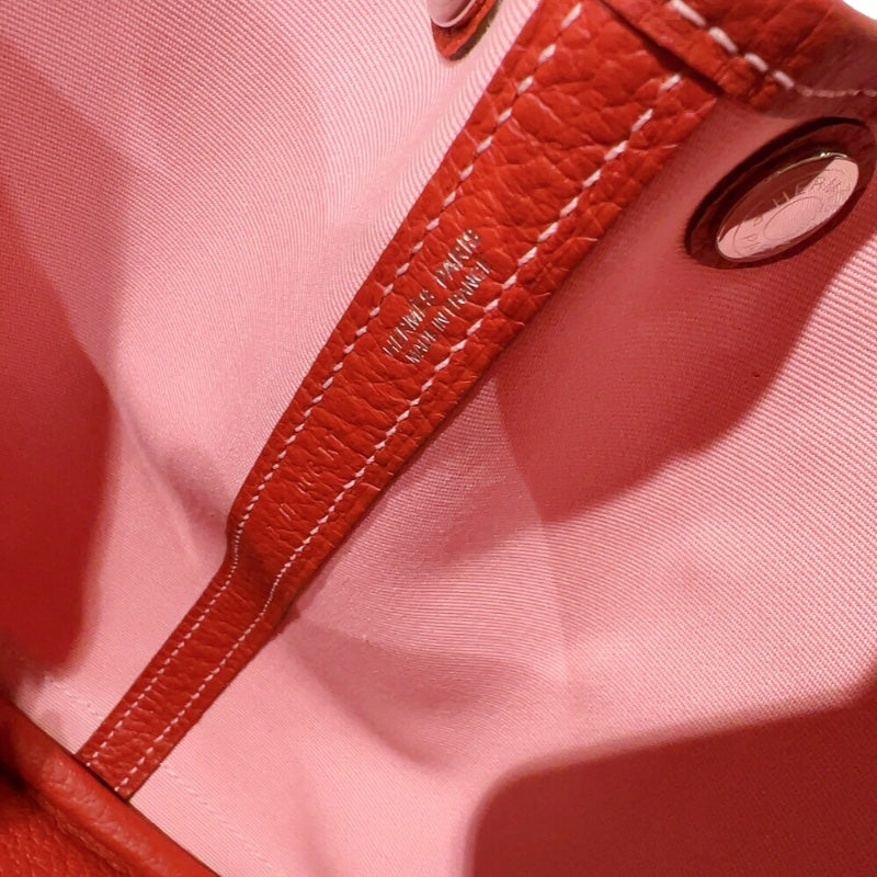 エルメス HERMES ガーデンパーティーTPM T刻印　(2015年製) ピンク　シルバー金具 トワル レディース ハンドバッグ