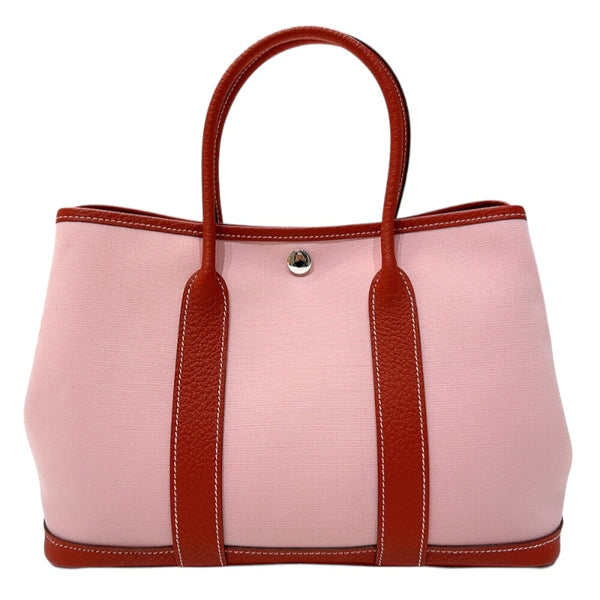 エルメス HERMES ガーデンパーティーTPM T刻印　(2015年製) ピンク　シルバー金具 トワル レディース ハンドバッグ