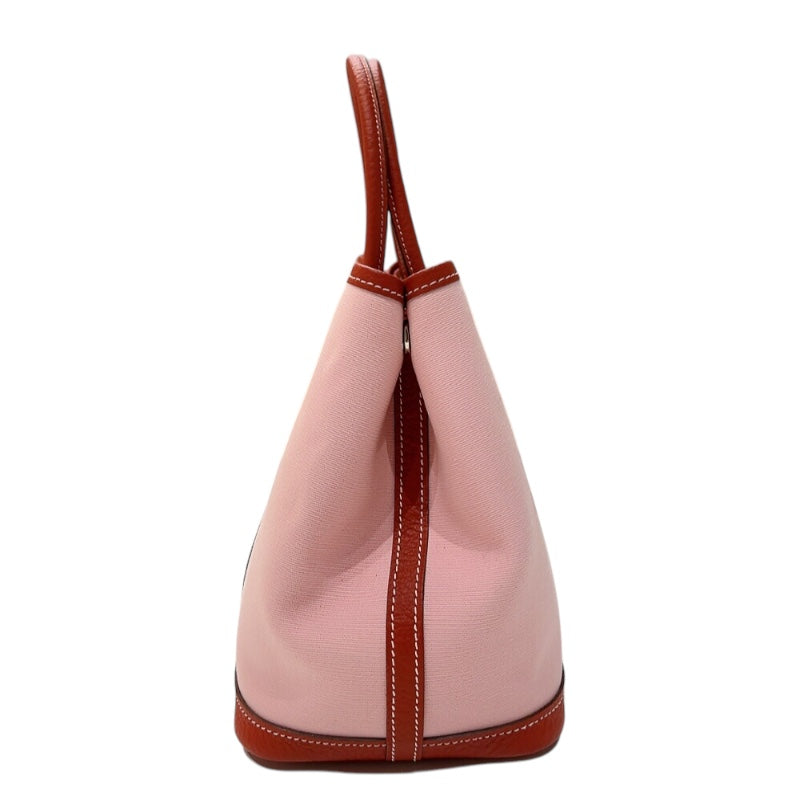 エルメス HERMES ガーデンパーティーTPM T刻印　(2015年製) ピンク　シルバー金具 トワル レディース ハンドバッグ